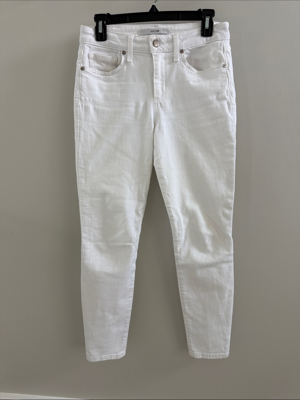 Joe's Jeans White Skinny High-Rise Tapered Jeans